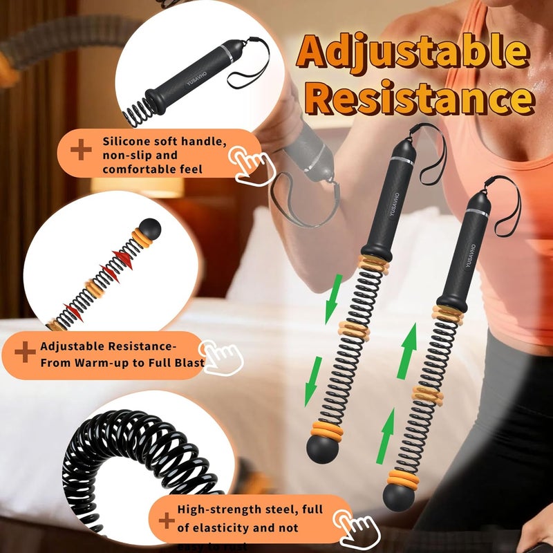 YUSAVHO Adjustable Ropeless Battle Ropes for Home Gym for Men & Women, Heavy Duty Cordless Battle Rope with Storage Bag,Exercise Ropes with Variable Resistance, Strength & Low-Impact Cardio for HIIT(Black) - Image 4